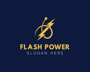 Electric Socket Lightning Bolt logo design