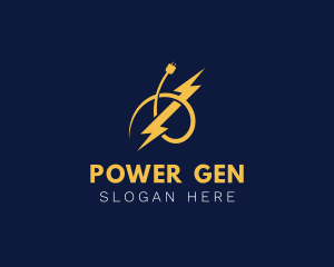 Generator - Electric Socket Lightning Bolt logo design