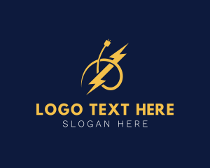 Voltaic - Electric Socket Lightning Bolt logo design