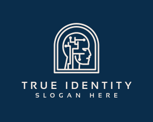 Identity - Digital Mind Technology Head logo design