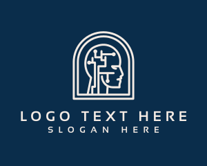 Psychology - Digital Technology Head logo design