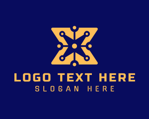 Negative Space - Tech Digital Star logo design