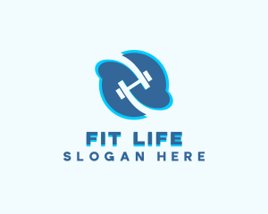 Fitness Gym Dumbbell logo design