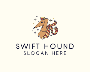 Greyhound Dog Scarf logo design
