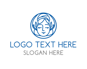 Blue - Head Hand Massage logo design