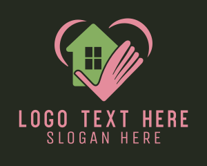 Caring - House Hand Charity logo design