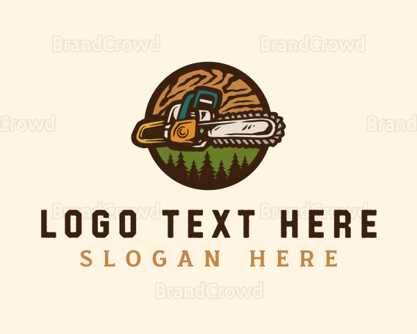 Forestry Woodcutter Tool Logo