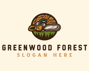 Forestry Woodcutter Tool logo design