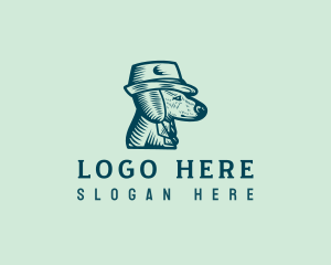 Vintage Dog Fedora  Logo