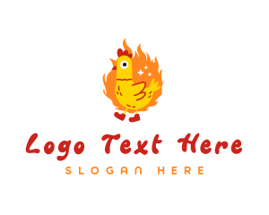 Fiery Chicken Rooster Logo