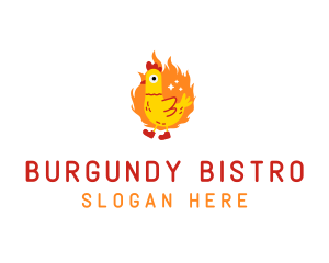 Fiery Chicken Rooster logo design