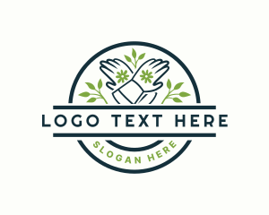 Herbal - Floral Garden Gloves Landscaping logo design