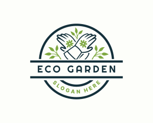 Floral Garden Gloves Landscaping logo design