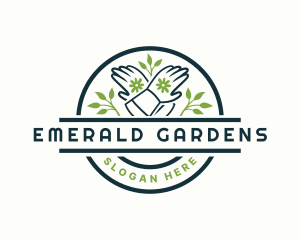 Floral Garden Gloves Landscaping logo design