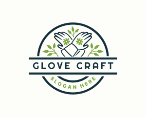 Gloves - Floral Garden Gloves Landscaping logo design