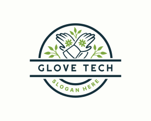 Floral Garden Gloves Landscaping logo design