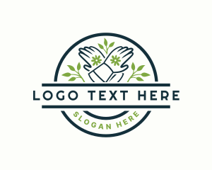 Leaves - Floral Garden Gloves Landscaping logo design