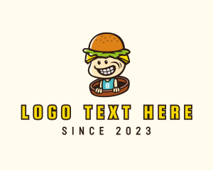 Youngster - Happy Burger Kid logo design