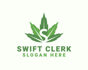 Cannabis Weed Letter S logo design