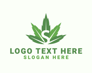 Ganja - Cannabis Weed Letter S logo design