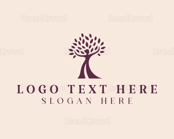 Yoga Woman Tree Logo