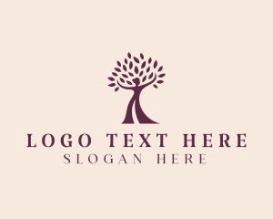 Forestry - Yoga Woman Tree logo design
