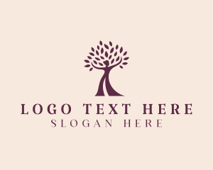 Yoga Woman Tree Logo