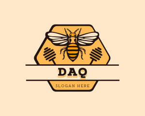 Hexagon Bee Emblem Logo