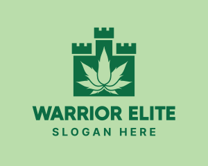 Fort - Green Cannabis Castle logo design