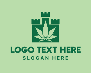 Hemp Farm - Green Cannabis Castle logo design