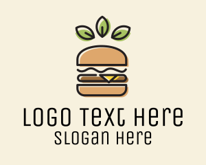 Hamburger - Vegan Leaf Hamburger logo design