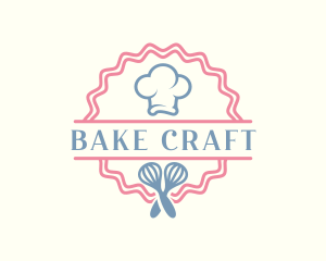 Chef Hat Whisk Bake Shop logo design