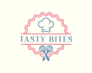 Delicious - Chef Hat Whisk Bake Shop logo design