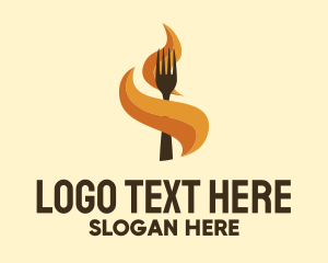 Hot - Fire Fork Barbecue logo design