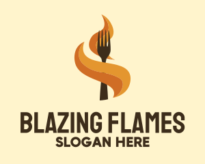 Bonfire - Fire Fork Barbecue logo design