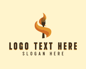 Fire - Fire Fork Barbecue logo design