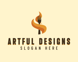 Fire Fork Barbecue logo design