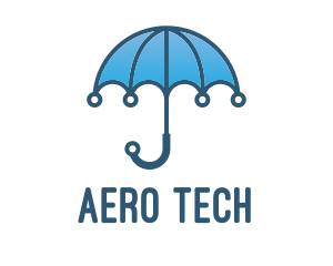 Blue Tech Umbrella  logo design