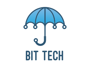 Blue Tech Umbrella  logo design