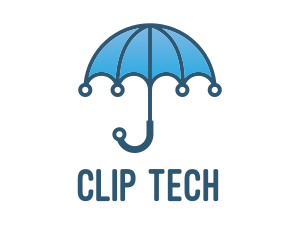 Blue Tech Umbrella  logo design