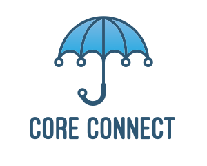 Blue Tech Umbrella  logo design