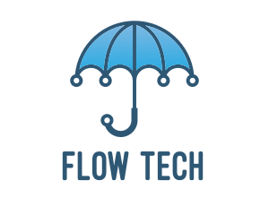 Blue Tech Umbrella  logo design