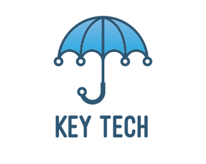 Blue Tech Umbrella  logo design