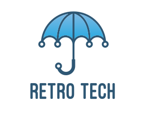 Blue Tech Umbrella  logo design