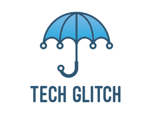 Blue Tech Umbrella  logo design