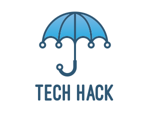 Blue Tech Umbrella  logo design