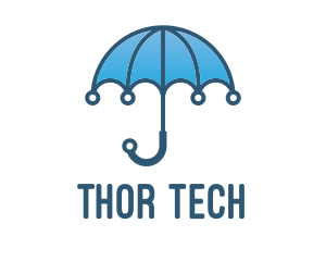 Blue Tech Umbrella  logo design