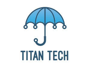 Blue Tech Umbrella  logo design