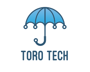 Blue Tech Umbrella  logo design