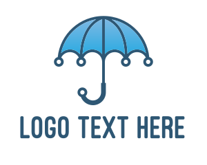 Umbrella - Blue Tech Umbrella logo design